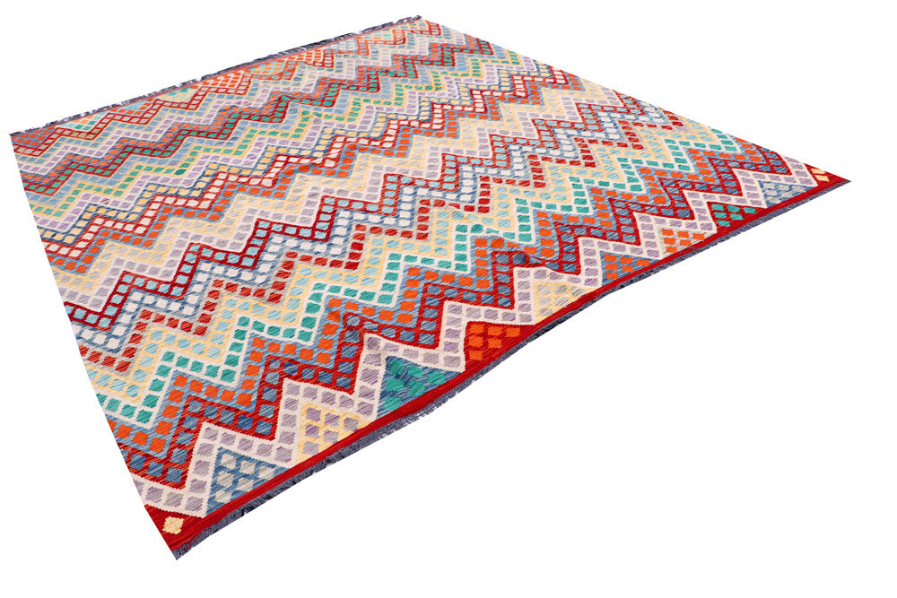 Multi Colored Kilim 8' x 9' 10 - No. 57380 - ALRUG Rug Store