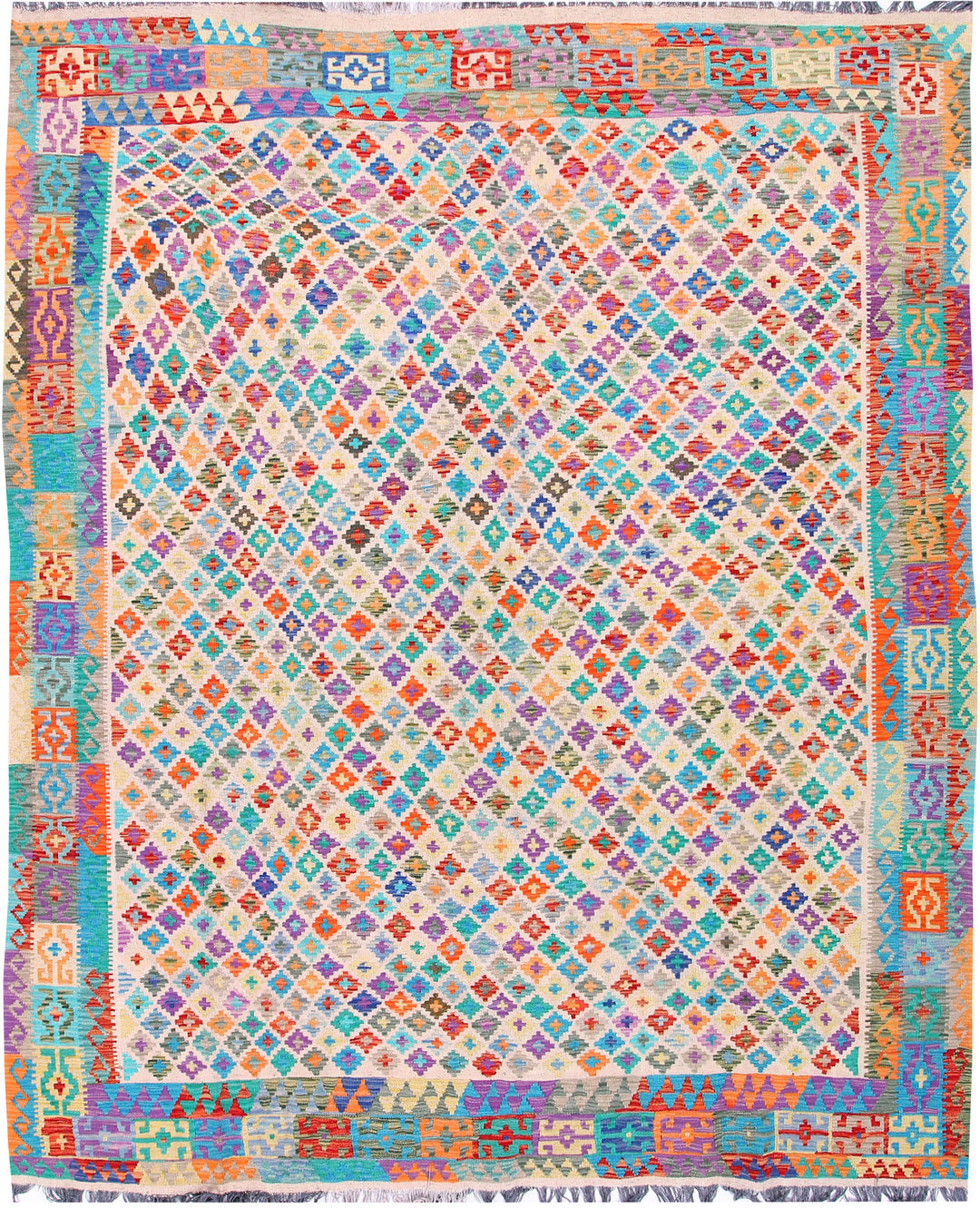 Multi Colored Kilim 8' x 9' 10 - No. 57380 - ALRUG Rug Store