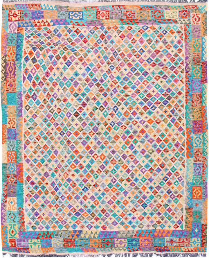 Multi Colored Kilim 8' x 9' 10 - No. 57380 - ALRUG Rug Store