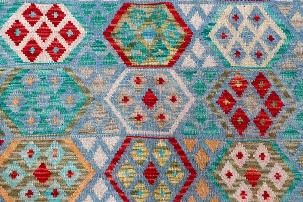 Multi Colored Kilim 8' 8 x 9' 11 - No. 57381 - ALRUG Rug Store