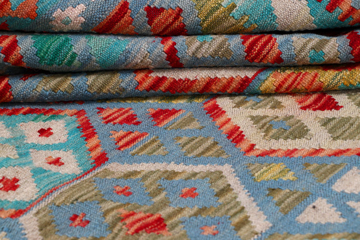 Multi Colored Kilim 8' 8 x 9' 11 - No. 57381 - ALRUG Rug Store