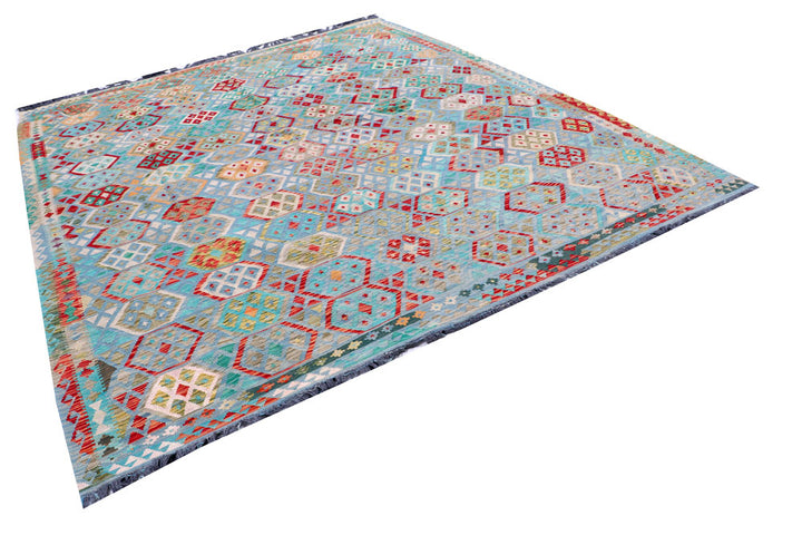 Multi Colored Kilim 8' 8 x 9' 11 - No. 57381 - ALRUG Rug Store
