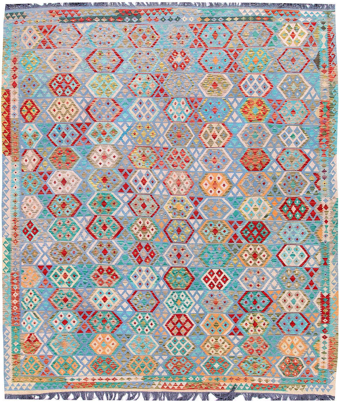 Multi Colored Kilim 8' 8 x 9' 11 - No. 57381 - ALRUG Rug Store