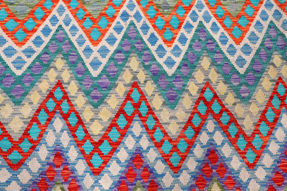 Multi Colored Kilim 8' 2 x 9' 6 - No. 57382 - ALRUG Rug Store