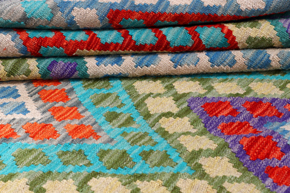 Multi Colored Kilim 8' 2 x 9' 6 - No. 57382 - ALRUG Rug Store