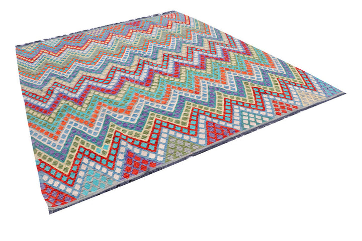 Multi Colored Kilim 8' 2 x 9' 6 - No. 57382 - ALRUG Rug Store