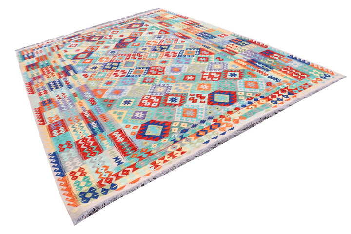 Multi Colored Kilim 8' 7 x 11' 5 - No. 57383 - ALRUG Rug Store
