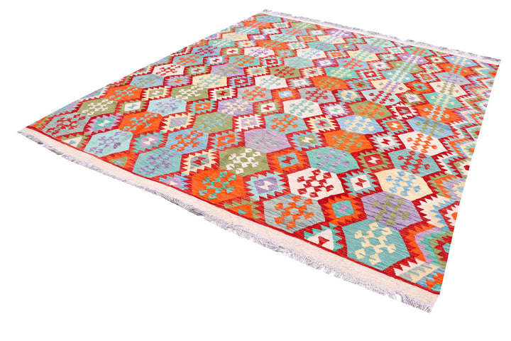 Multi Colored Kilim 8' 1 x 9' 10 - No. 57385 - ALRUG Rug Store