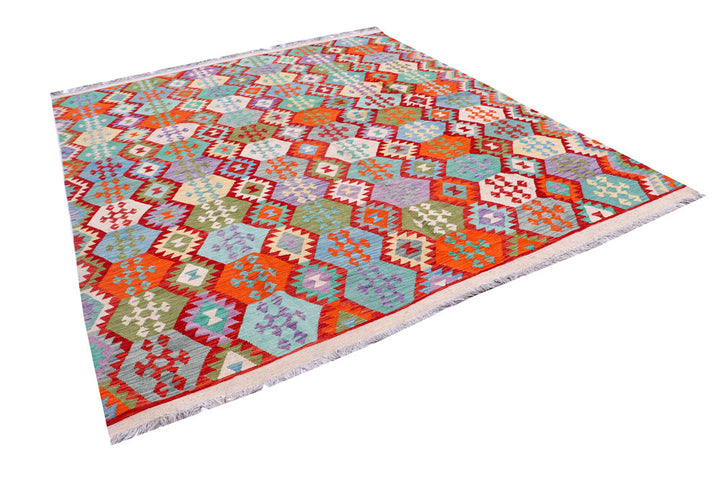 Multi Colored Kilim 8' 1 x 9' 10 - No. 57385 - ALRUG Rug Store