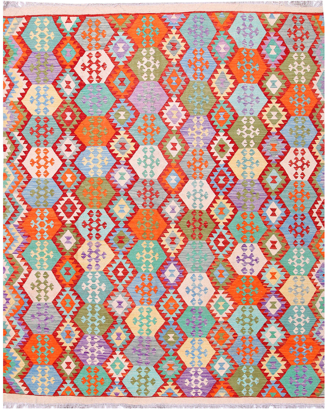Multi Colored Kilim 8' 1 x 9' 10 - No. 57385 - ALRUG Rug Store