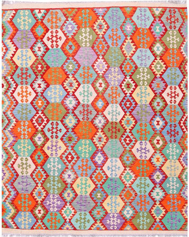 Multi Colored Kilim 8' 1 x 9' 10 - No. 57385 - ALRUG Rug Store
