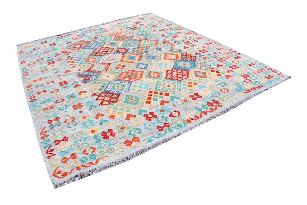 Multi Colored Kilim 8' 4 x 9' 8 - No. 57386 - ALRUG Rug Store