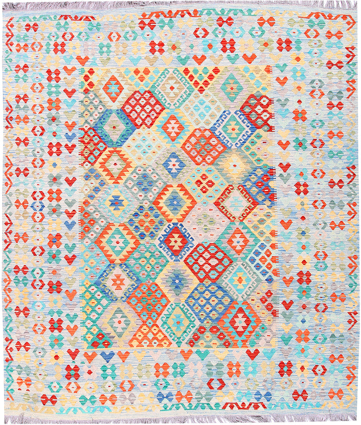 Multi Colored Kilim 8' 4 x 9' 8 - No. 57386 - ALRUG Rug Store