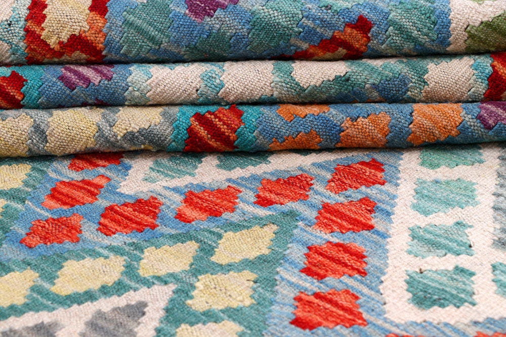 Multi Colored Kilim 8' 5 x 9' 10 - No. 57387 - ALRUG Rug Store