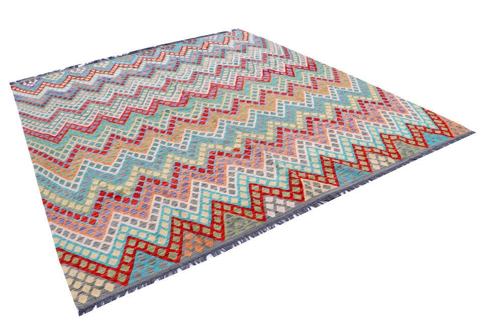 Multi Colored Kilim 8' 5 x 9' 10 - No. 57387 - ALRUG Rug Store