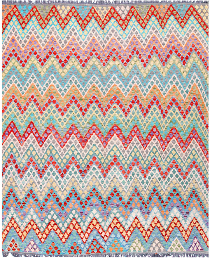 Multi Colored Kilim 8' 5 x 9' 10 - No. 57387 - ALRUG Rug Store