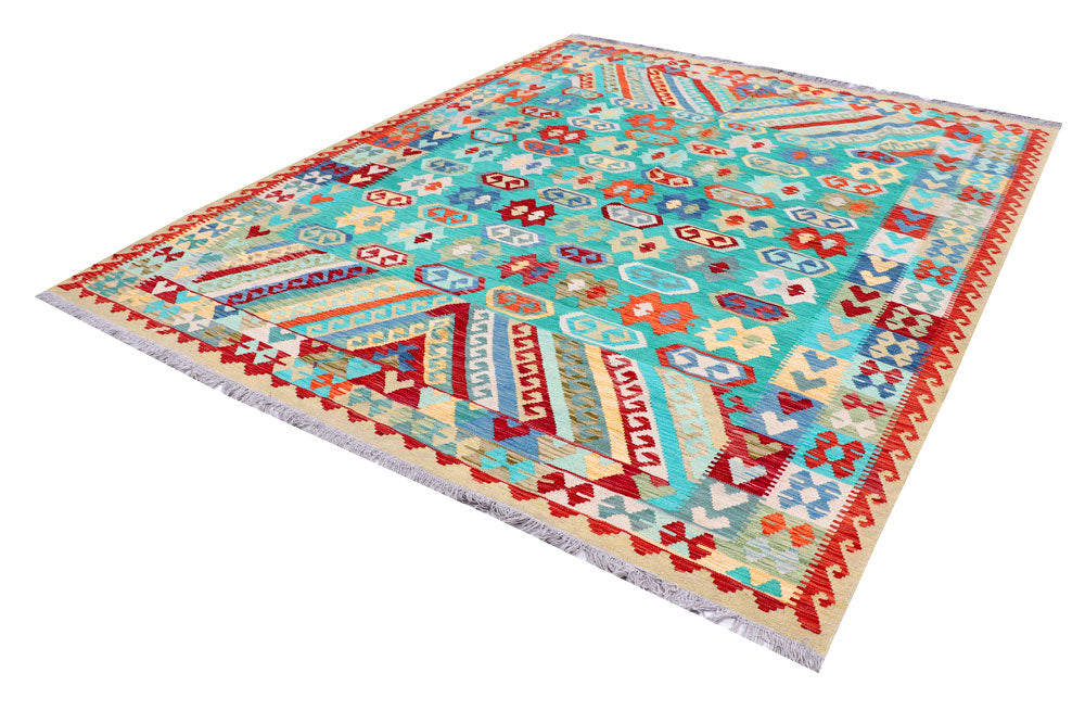 Multi Colored Kilim 8' x 9' 10 - No. 57388 - ALRUG Rug Store