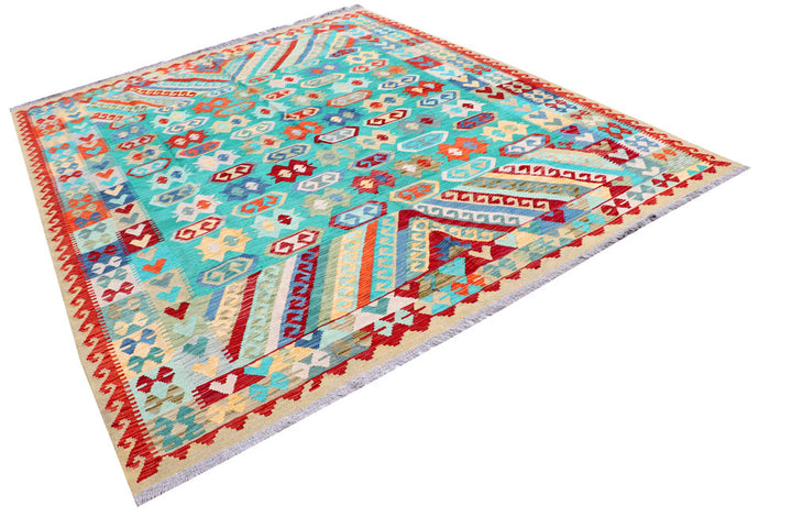 Multi Colored Kilim 8' x 9' 10 - No. 57388 - ALRUG Rug Store