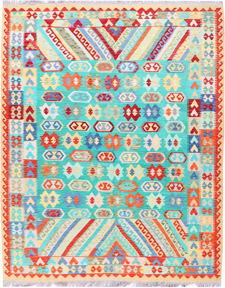 Multi Colored Kilim 8' x 9' 10 - No. 57388 - ALRUG Rug Store