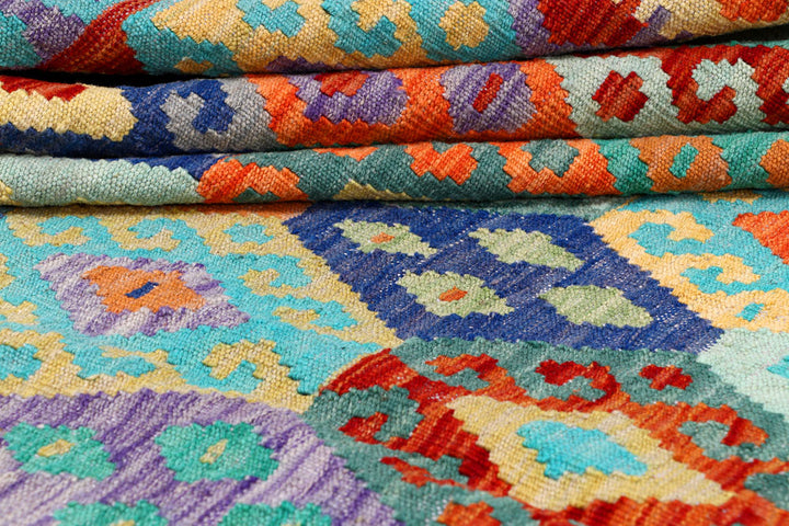 Multi Colored Kilim 8' 11 x 11' 4 - No. 57389 - ALRUG Rug Store