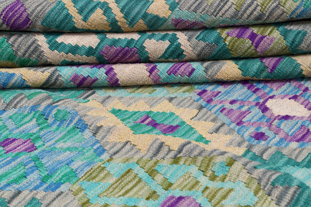 Multi Colored Kilim 8' 9 x 11' 10 - No. 57390 - ALRUG Rug Store