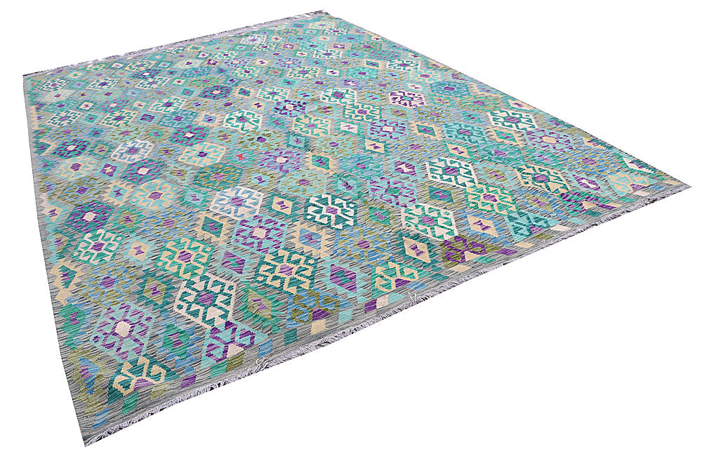 Multi Colored Kilim 8' 9 x 11' 10 - No. 57390 - ALRUG Rug Store