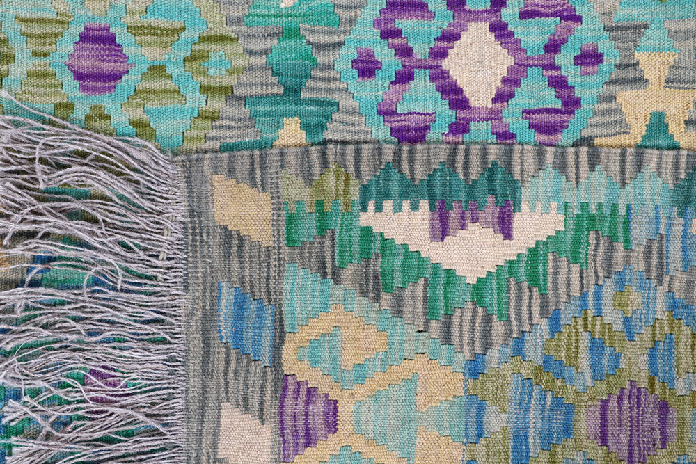 Multi Colored Kilim 8' 9 x 11' 10 - No. 57390 - ALRUG Rug Store