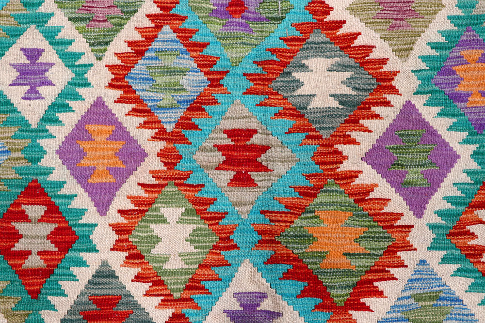Multi Colored Kilim 8' x 9' 9 - No. 57391 - ALRUG Rug Store