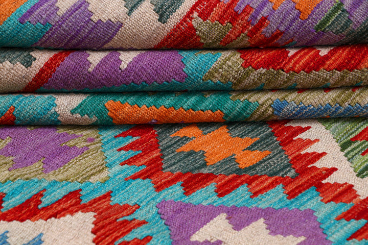 Multi Colored Kilim 8' x 9' 9 - No. 57391 - ALRUG Rug Store