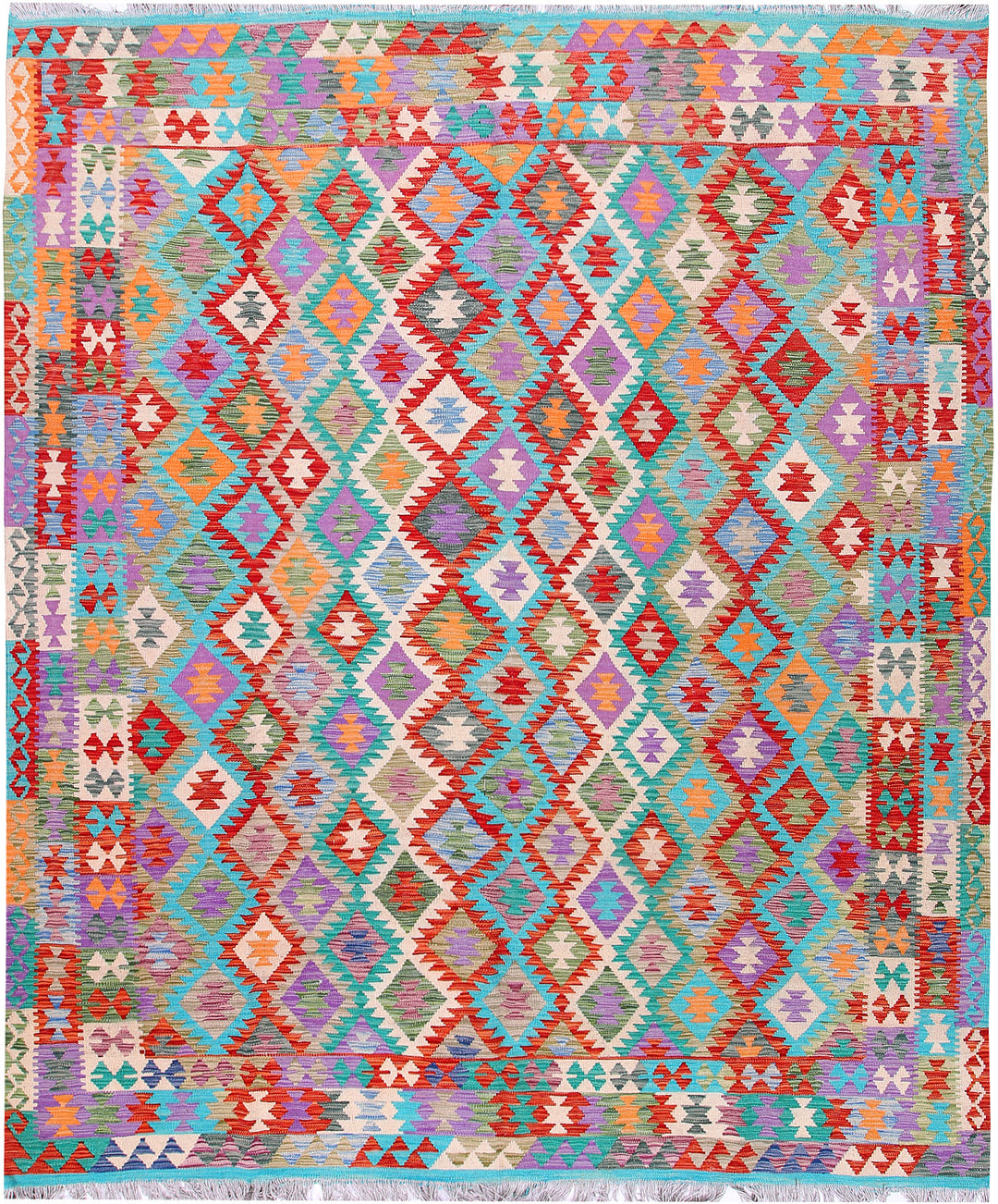 Multi Colored Kilim 8' x 9' 9 - No. 57391 - ALRUG Rug Store