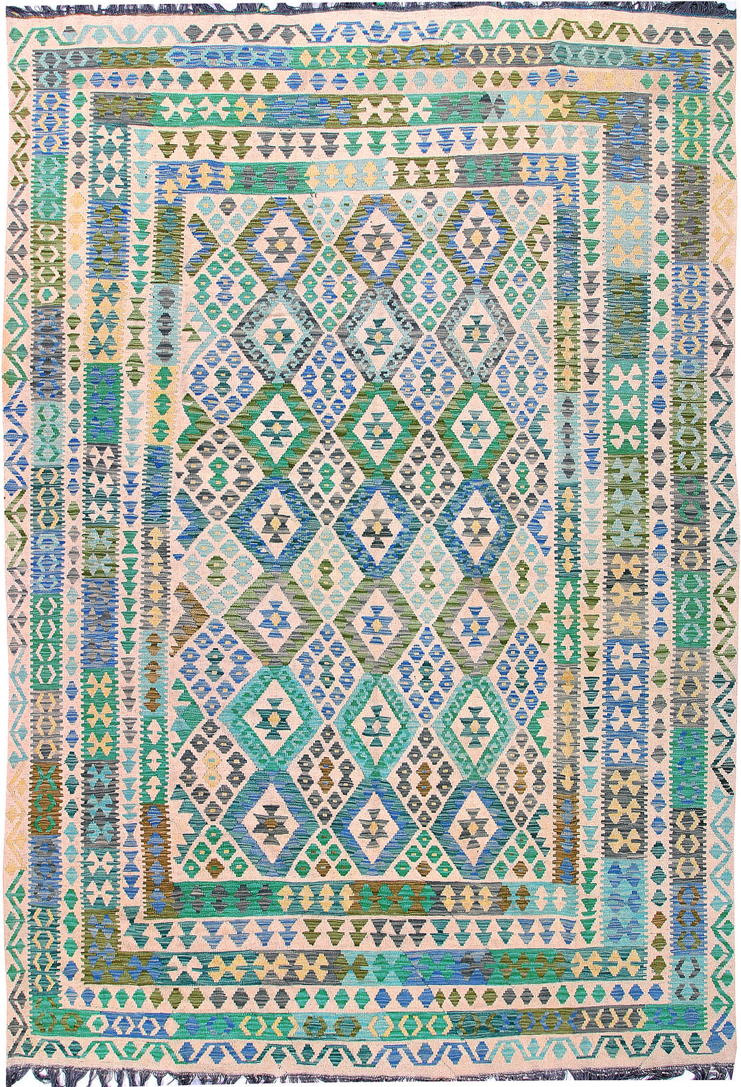 Multi Colored Kilim 8' 1 x 11' 9 - No. 57392 - ALRUG Rug Store