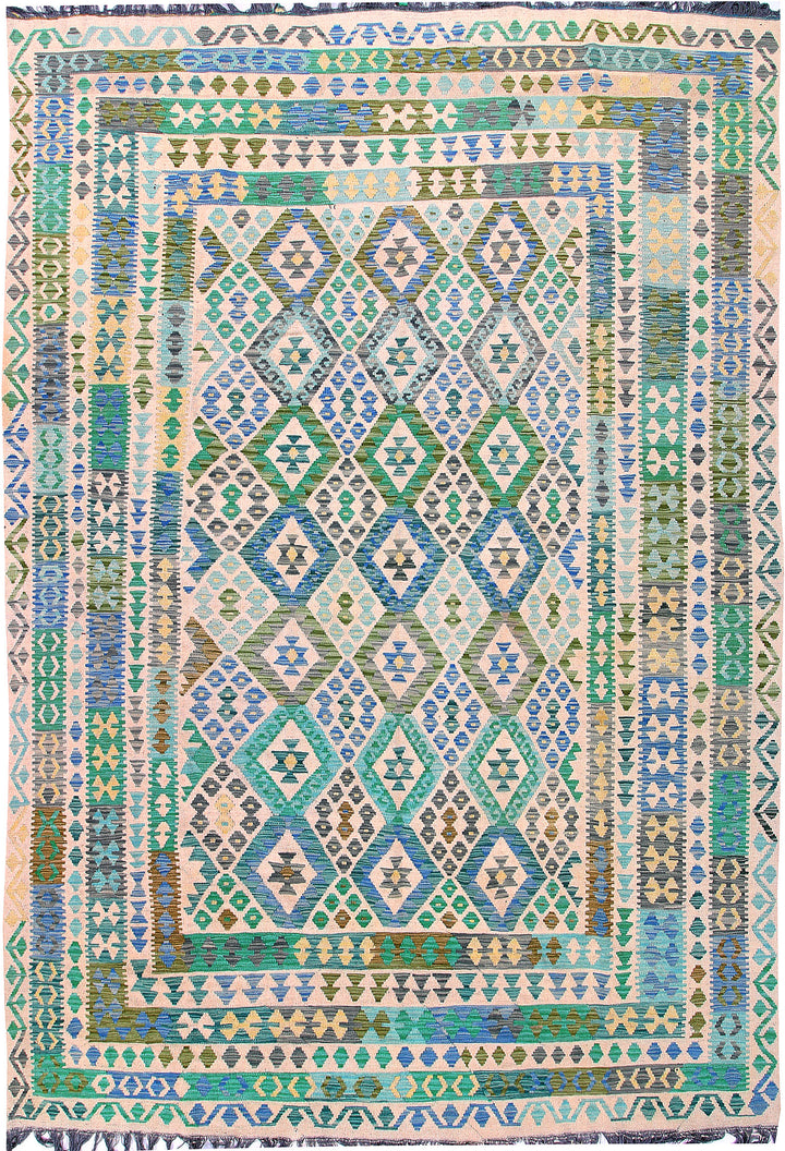 Multi Colored Kilim 8' 1 x 11' 9 - No. 57392 - ALRUG Rug Store