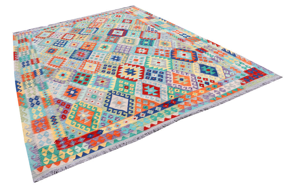 Multi Colored Kilim 8' 5 x 11' 9 - No. 57393 - ALRUG Rug Store