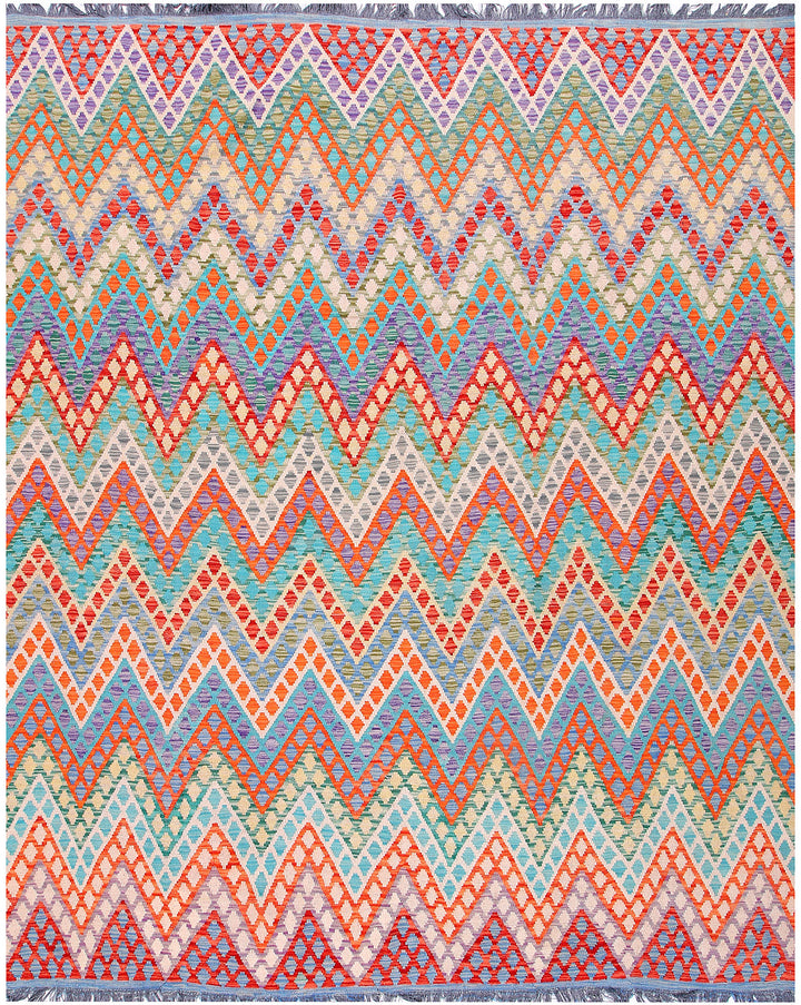 Multi Colored Kilim 8' 4 x 9' 10 - No. 57395 - ALRUG Rug Store