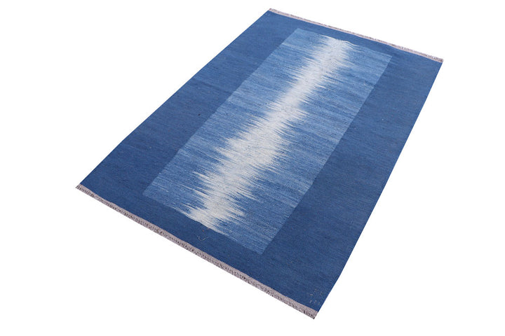 Cornflower Blue Kilim 3' 6 x 5' 1 - No. 57400 - ALRUG Rug Store