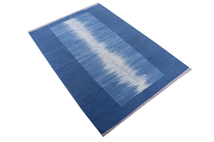 Cornflower Blue Kilim 3' 6 x 5' 1 - No. 57400 - ALRUG Rug Store