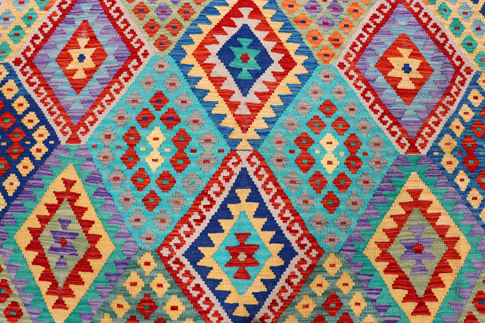 Multi Colored Kilim 8' 2 x 9' 11 - No. 57401 - ALRUG Rug Store