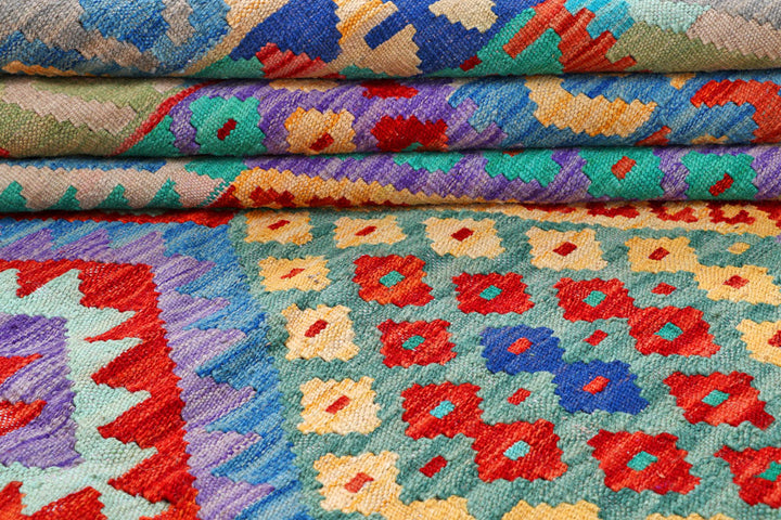 Multi Colored Kilim 8' 2 x 9' 11 - No. 57401 - ALRUG Rug Store