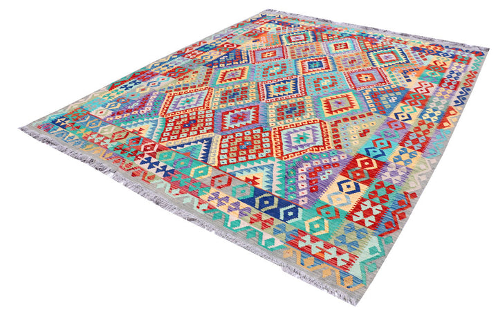 Multi Colored Kilim 8' 2 x 9' 11 - No. 57401 - ALRUG Rug Store