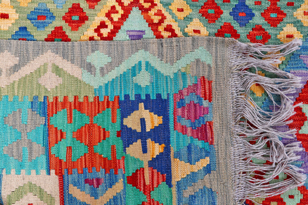 Multi Colored Kilim 8' 2 x 9' 11 - No. 57401 - ALRUG Rug Store