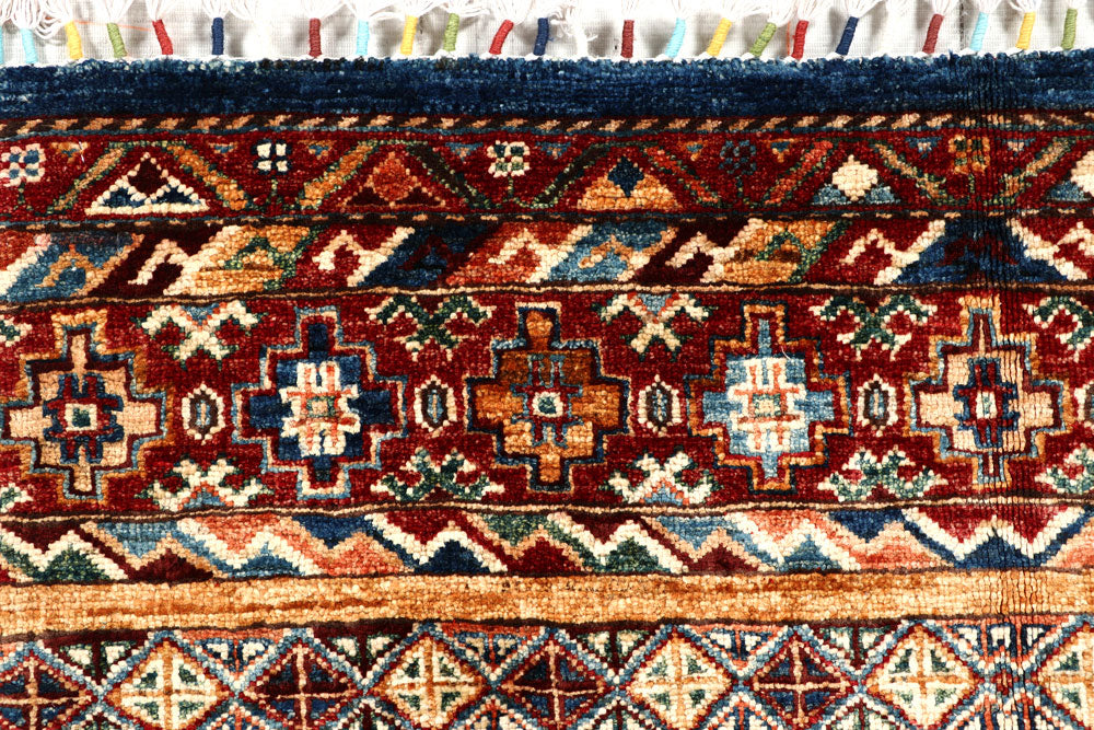 Multi Colored Kazak 3' 3 x 4' 11 - No. 57536 - ALRUG Rug Store