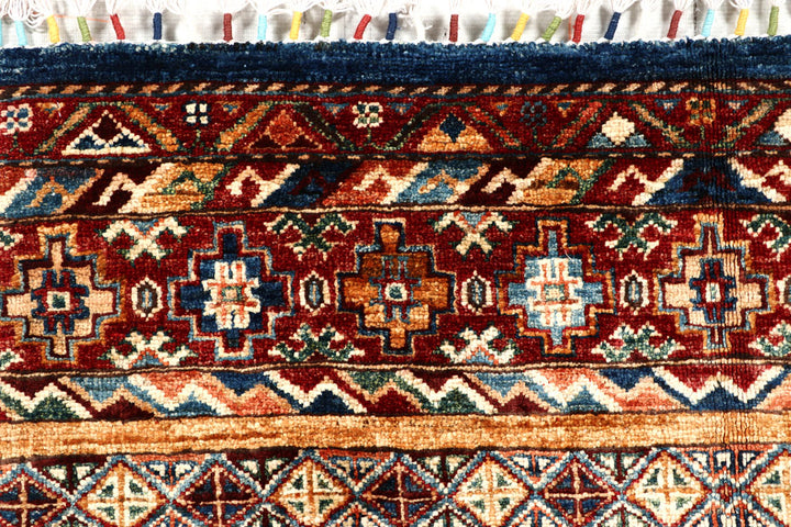 Multi Colored Kazak 3' 3 x 4' 11 - No. 57536 - ALRUG Rug Store