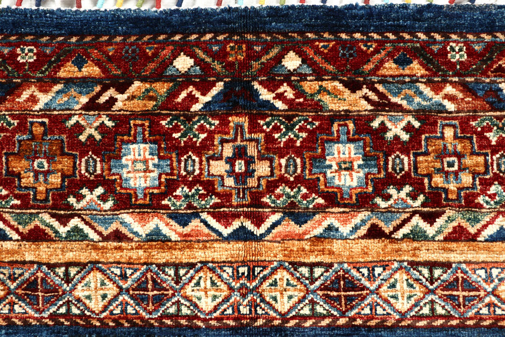 Multi Colored Kazak 3' 3 x 4' 11 - No. 57536 - ALRUG Rug Store