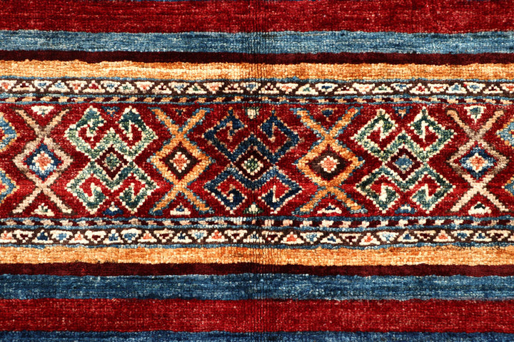 Multi Colored Kazak 3' 3 x 4' 11 - No. 57536 - ALRUG Rug Store