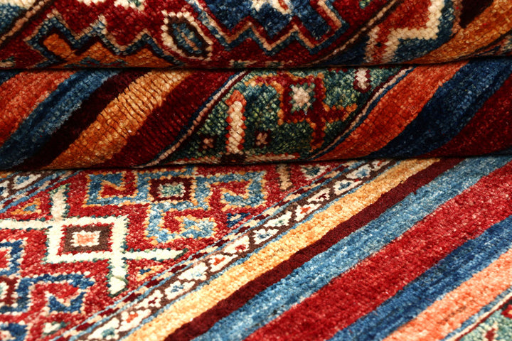 Multi Colored Kazak 3' 3 x 4' 11 - No. 57536 - ALRUG Rug Store