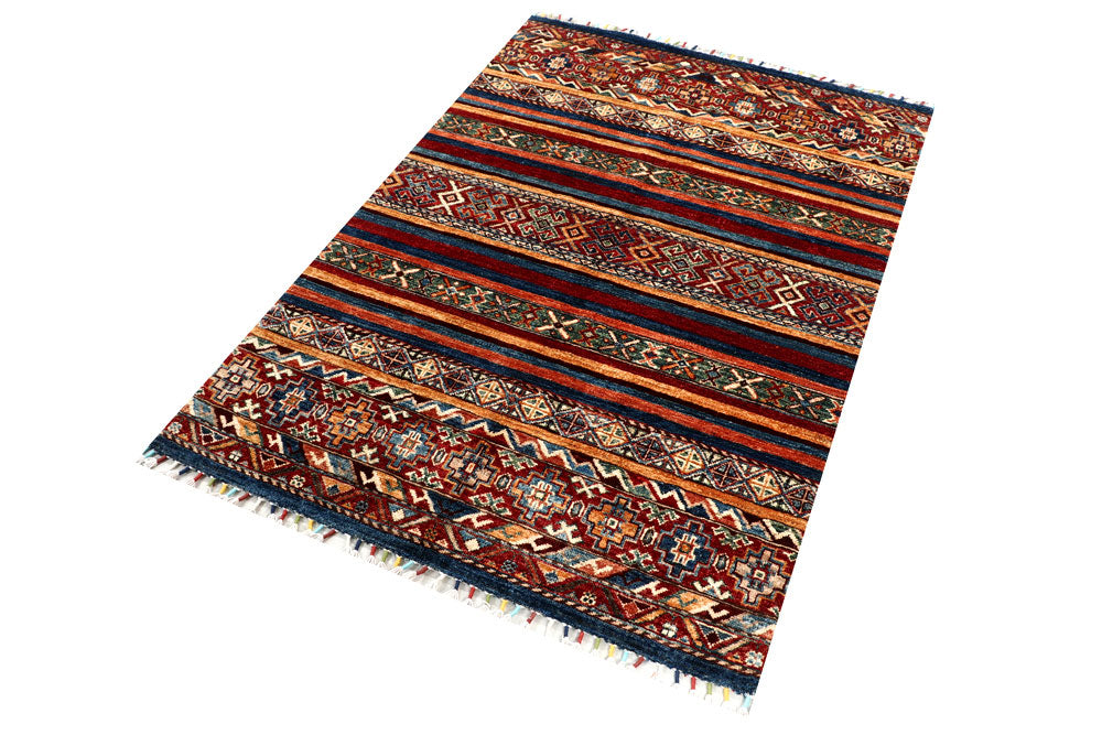 Multi Colored Kazak 3' 3 x 4' 11 - No. 57536 - ALRUG Rug Store