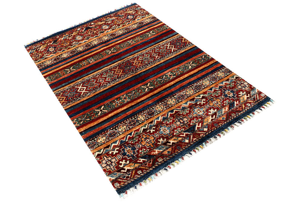Multi Colored Kazak 3' 3 x 4' 11 - No. 57536 - ALRUG Rug Store