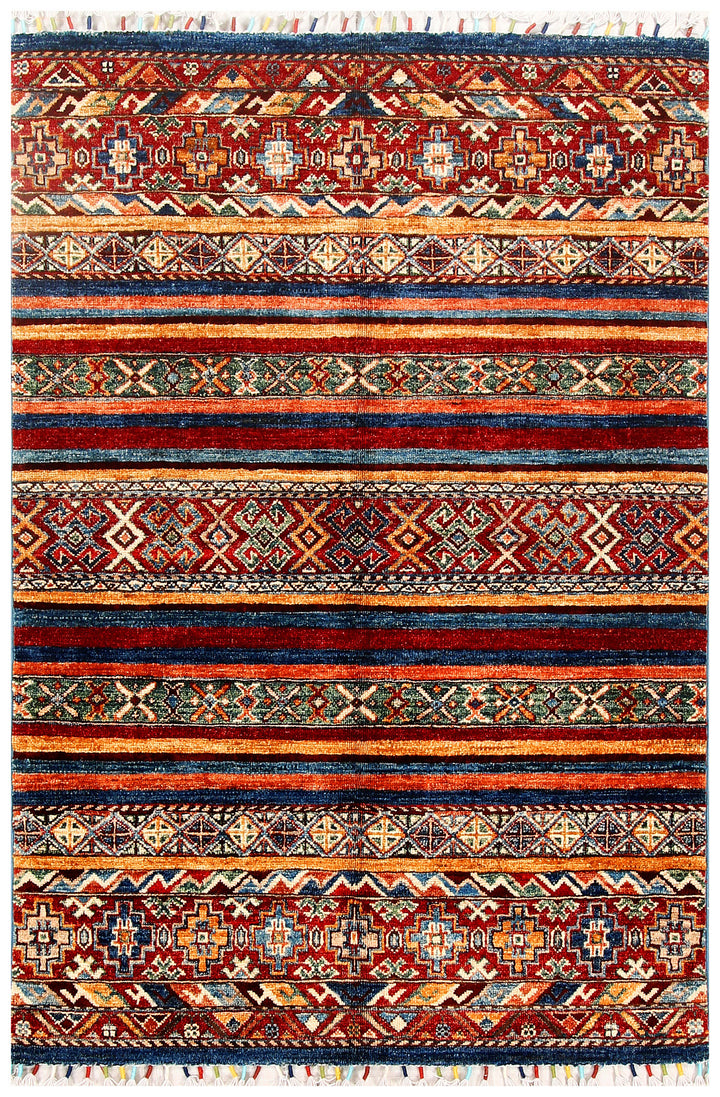 Multi Colored Kazak 3' 3 x 4' 11 - No. 57536 - ALRUG Rug Store