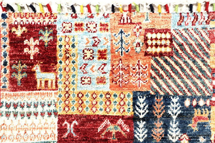 Multi Colored Kazak 2' 7 x 8' 11 - No. 57568 - ALRUG Rug Store