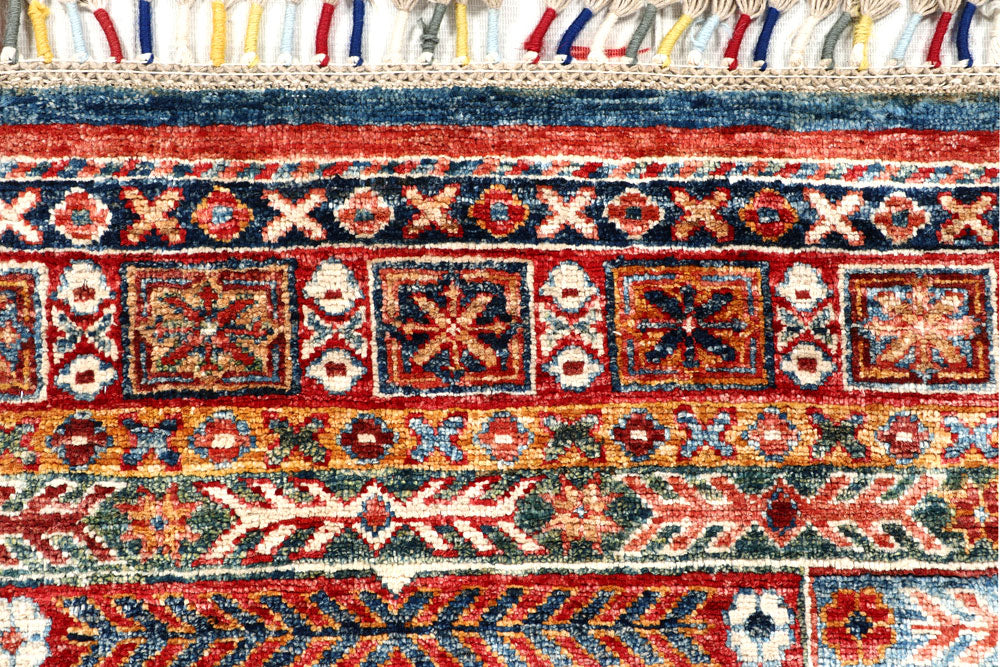 Multi Colored Kazak 2' 6 x 11' 10 - No. 57577 - ALRUG Rug Store